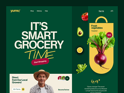 Yums Website design interface product service startup ui ux web website