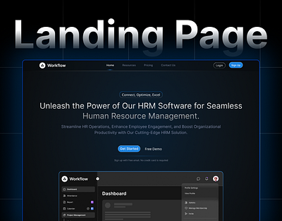 HRM Landing Page UI Design branding dailyui design inspiration hrm software landing page ui ui design ui ux