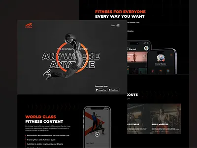 FitnessApp Website Dark Design (SASS) adobexd branding companywebsite darkdesign design figma fitness graphic design illustration interaction design lighttheme logo ui uidesign user interface design ux research website websitedesign