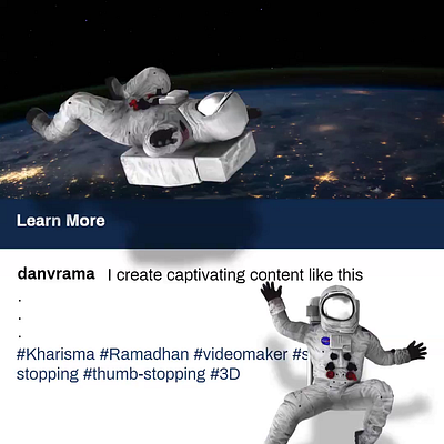 Video Ads Scroll Stop Astronauts 3d animation motion graphics