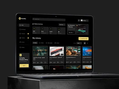 SaaS Web App Dashboard UI - Screen Recording App ui ux