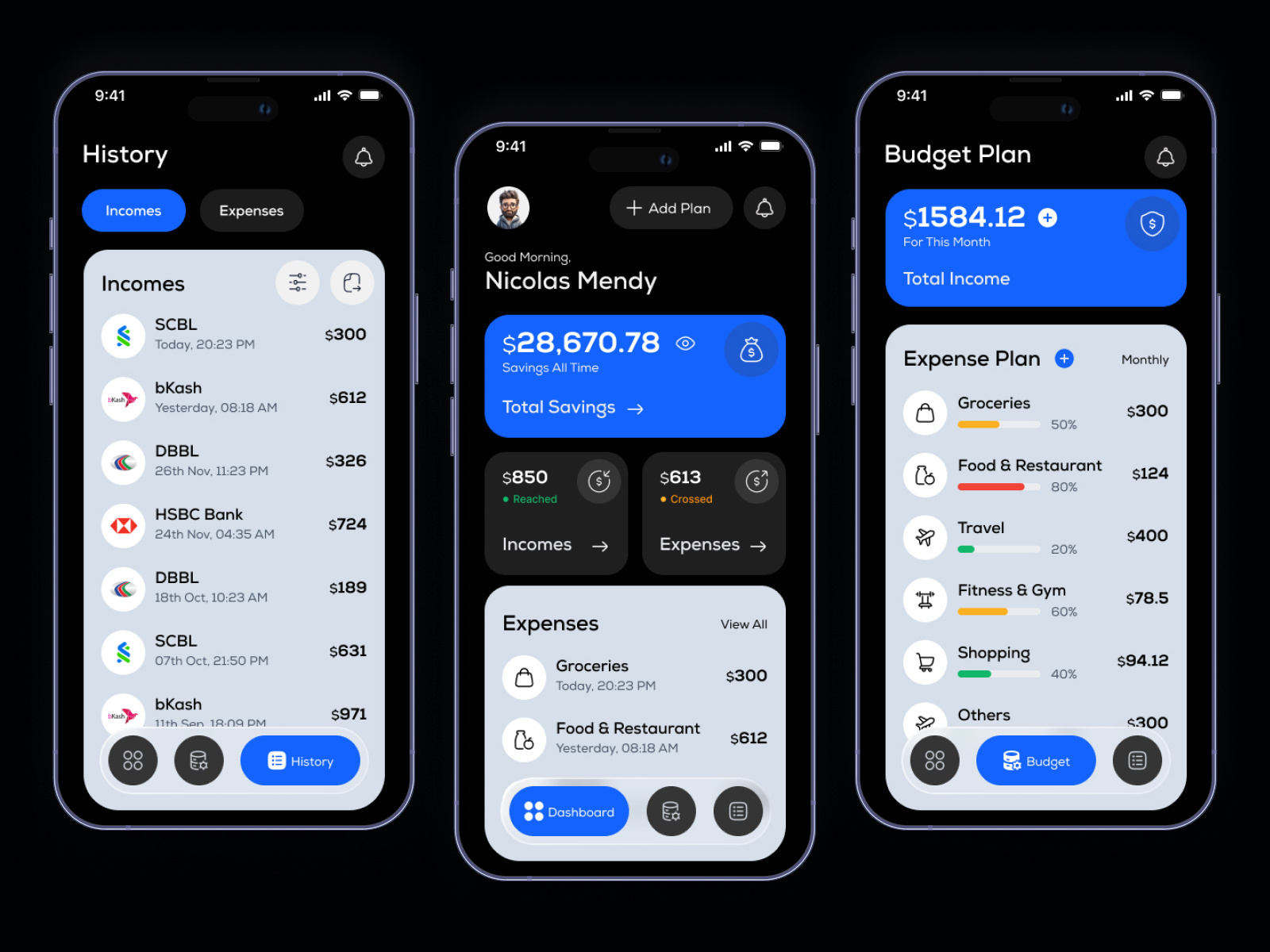 Finance Management App by Minhazur Rahman for Flaidex on Dribbble