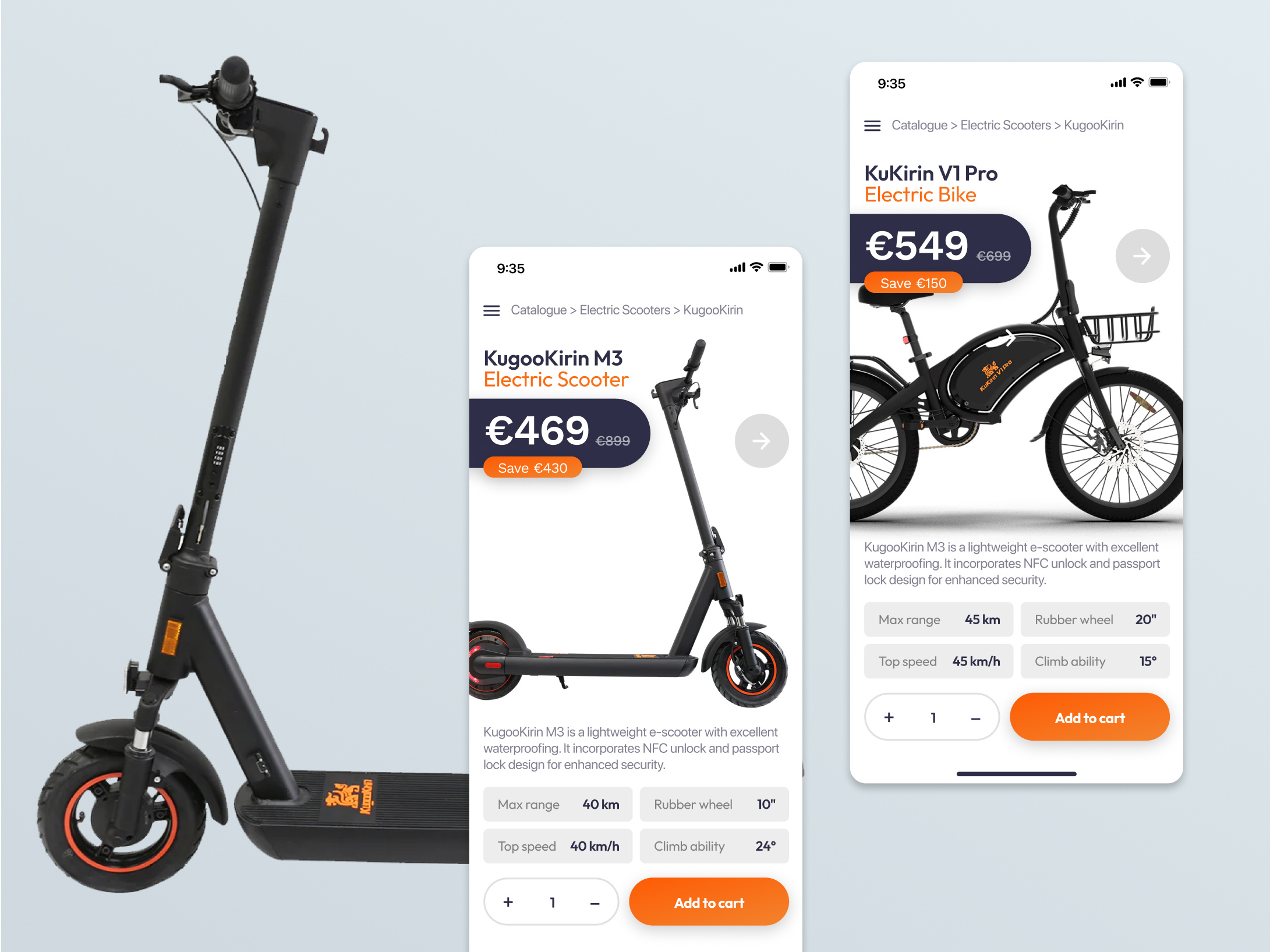 Scooter Mobile App app application bike design figma mobile app online store rent scooter store ui ux uxui web