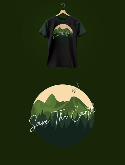 T-Shirt Design (Save the Earth) illustration t shirt t shirt design tshirt tshirt design tshirt design ideas tshirts vector vector art