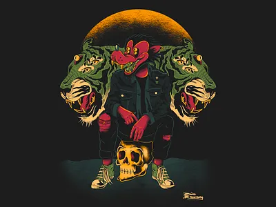 Space trip art design illustration