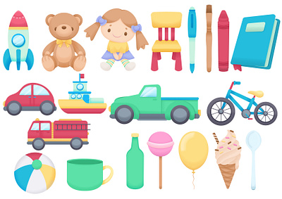 cute Toy Clipart for kids design graphic design illustration