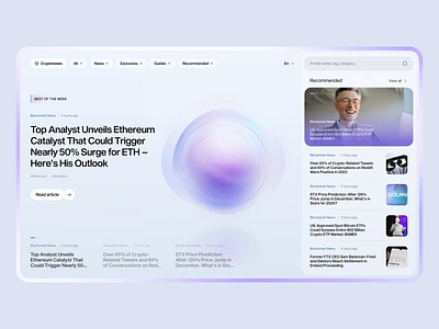 CryptoNews Website Design article blog crypto crypto news feed journal magazine media news news feed news web design inspiration news website newsfeed newspaper reading space website story ui ux web design website design