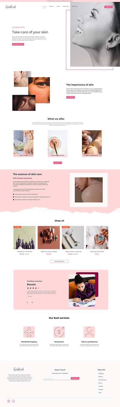 GoodLook - Skincare Website product design research ui ux