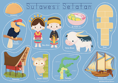 South Sulawesi Education Sheet design graphic design illustration