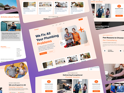 Plumber Landing Page design graphic design house constructions landing page design maintenance plumbing pul ui uiux