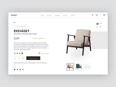 Comfy - Furniture Product Page comfy ecommerce website figma furniture shop online store product page ui design uiux ux design web design