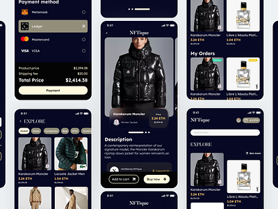 NFT Mobile app for luxury brands case study app blockchain case study digital product passport e commerce luxury mobile nft ui web3