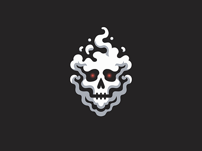 Smoky Skull Logo Concept artwork bone branding dark death fear ghostly graphic design halloween hellish infernal logo minimalistic modern mystery skeleton skull smoke spooky v