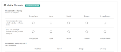 Tabular Survey Form - 01 cs design elementor figma form survey ui ux web design wix wordpress