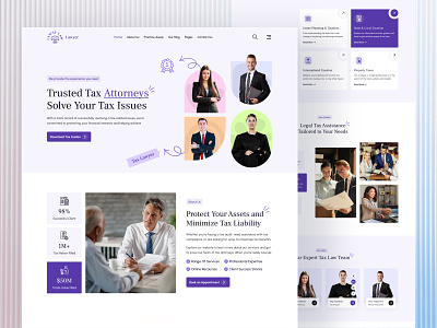 Tax Lawyer Law Firm Landing Page UI attorney colorful consultancy fleexstudio hire lawyer justice landing page law law website lawyer legal advisor legal support tax lawyer uiux web design website design