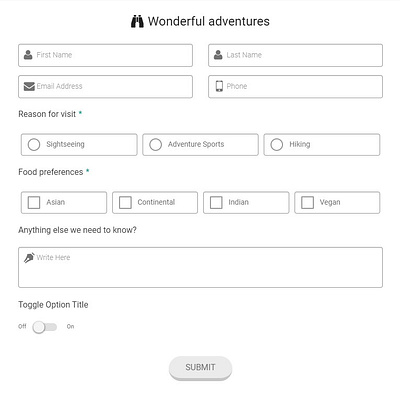 Service Booking Form elementor form wix wordpress