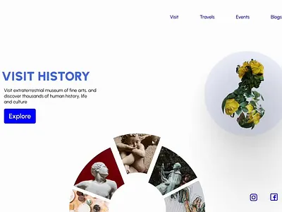 Meseum Landing Page animation branding graphic design ui