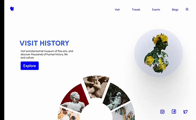 Meseum Landing Page animation branding graphic design ui