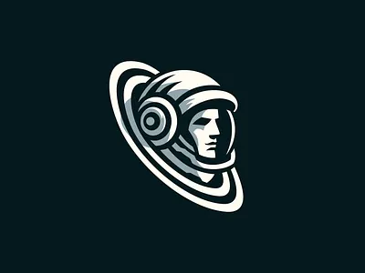 Astronaut Logo Concept astronaut astronautic astronomy astrophysics branding cosmic cosmonaut cosmos design graphic design logo man modern negative planet science solar space stars system