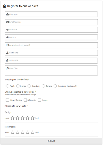 Registration Form elementor registration form wix wordpress