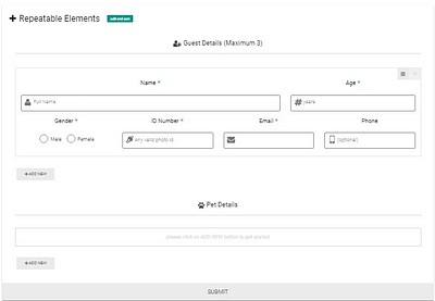 Repeatable Form Elements elementor form wix wordpress