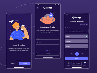 Quizy Mobile App design mobile design quiz ui ux