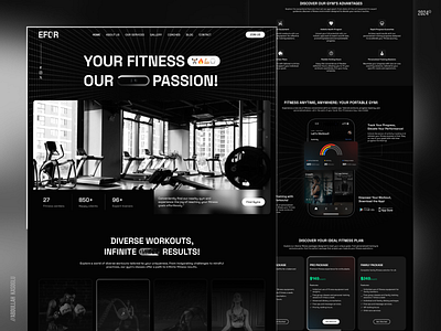 EFOR - Gym Website app design fitnesswebsite gym ui ui ux ux web webdesign website