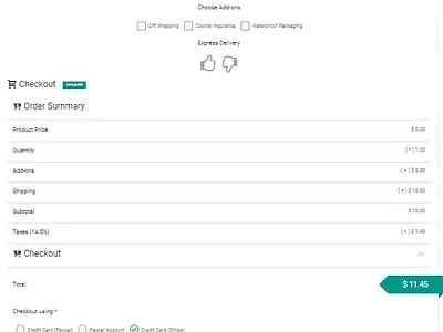 Material One Page Checkout elementor wix wordpress