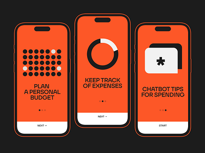 Fono Onboarding app branding color design figma ios mobile onboarding orange simple ui