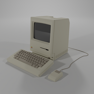 Apple Macintosh 128k (1984) 3d 3ddigital 3dmodel 3dmodeling 3dvisualization apple blender computer digital 3d hard surface industrial design macintosh product design tech
