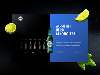 Warsteiner Product Page graphic design motion design ui uiux design ux web design