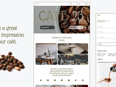Cafe - Landing Page app branding design graphic design illustration landing logo typography ui ux vector