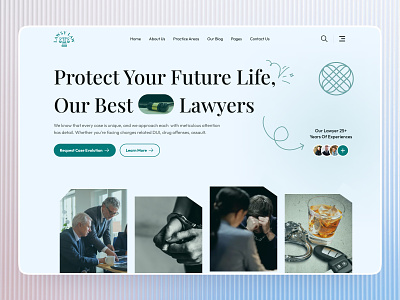 Law Firm Landing Page UI advocate attorney colorful consultancy consulting corporate fleexstudio justice landing page law law website lawyer lawyer website uiux web design website design