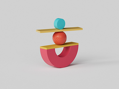 Balance 3d animation geometry graphic design motion graphics objects redshift