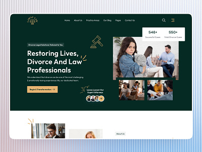 Divorce Law Firm Landing Page UI agency attorney colorful consultancy fleexstudio hire lawyer justice landing page law law website lawyer legal advisor legal support trend uidesign uiux web design website design