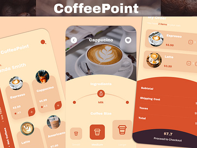 Coffee Point App UI animation app design app designing apps design branding coffee app design figma figma app figma design figma kit figma ui kit mobile app mobile app design protyping ui ui kit ui ux uiux uiux design