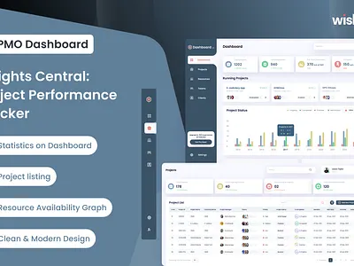 PMO - A project performance web app admin panel analytics branding dashboard design graphic design illustration logo project project management typography ui ux vector wishtree wishtreetech
