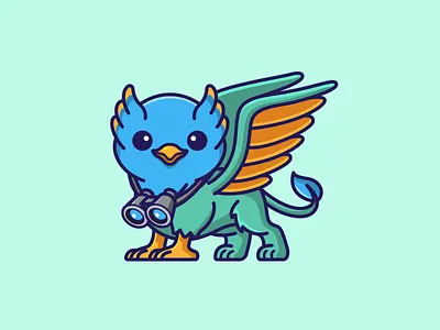 Cute Griffin adorable griffin cartoony mascot character design children illustration cute animal cute animal logo cute eagle cute griffon cute gryphon cute illustration cute mascot cute mythical creature griffin mascot illustration illustrative logo kawaii illustration kawaii mascot mascot design mascot logo mythical creature