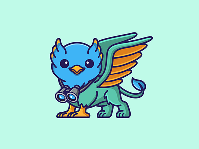 Cute Griffin adorable griffin cartoony mascot character design children illustration cute animal cute animal logo cute eagle cute griffon cute gryphon cute illustration cute mascot cute mythical creature griffin mascot illustration illustrative logo kawaii illustration kawaii mascot mascot design mascot logo mythical creature