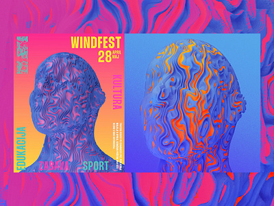Windfest 3d modeling art direction art director blender concept design creative director festival graphic design print web design
