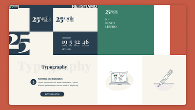 Branding for 2020 Italian Liberation Day website during COVID branding buttons components design illustration logo ui