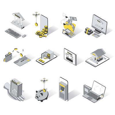 Banking 2d analysis animation banking data design equality finance flat gender icon icons illustration insights isometric money motion numbers trends