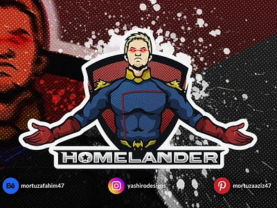 UNUSED HOMELANDER THE BOYZ GAMING LOGO FOR TWITCH/ESPORTS branding design esports logo fortnite logo freefire logo gaminglogo graphic design homelander illustration kick logo logo mascot mascot logo mascotlogo pubg logo sports logo theboys twitch logo ui vector