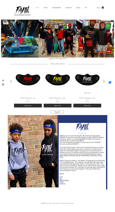 Wix Website for faith clothing brand design developer website wix