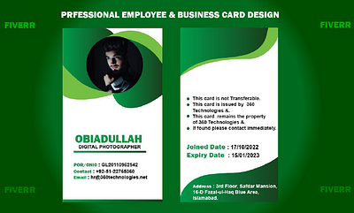 Employee Card Design (2) branding card employee graphic design illustration vector