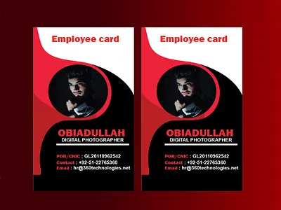 Employee Card Design branding card employee graphic design illustration vector