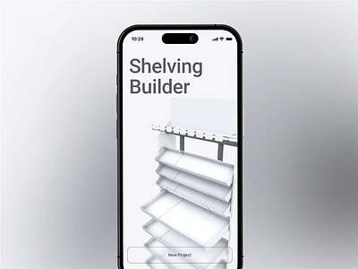 Shelving Builder App 3d animation app blender concept dailyui design e commerce interface ios rack shelves shops ui ux ux design