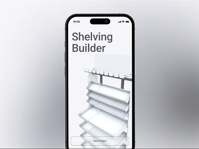 Shelving Builder App 3d animation app blender concept dailyui design e commerce interface ios rack shelves shops ui ux ux design