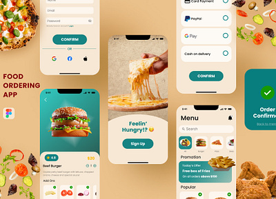 Food Ordering App app branding delivery app design discover food foodapp fooddelivery fooddeliveryapp foodordering foodorderingapp mobiledesign typography ui