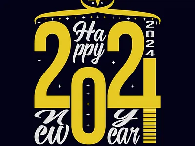 Happy new year t-shirt design 2024 apearel branding custom t shirt design design graphic design happy new year illustration logo modern t shirt design offroad t shirt design t shirt design typography ui